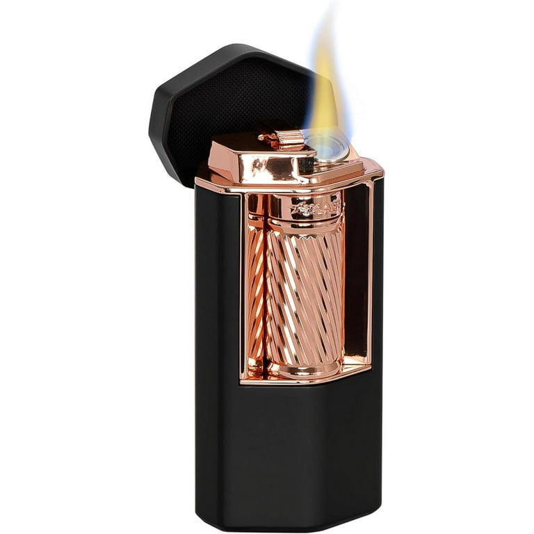 XIKAR MERIDIAN TRIPLE SOFT FLAME CIGAR LIGHTERS BLACK & ROSE GOLD