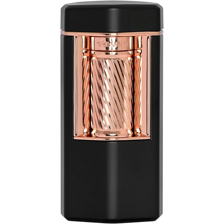 XIKAR MERIDIAN TRIPLE SOFT FLAME CIGAR LIGHTERS BLACK & ROSE GOLD