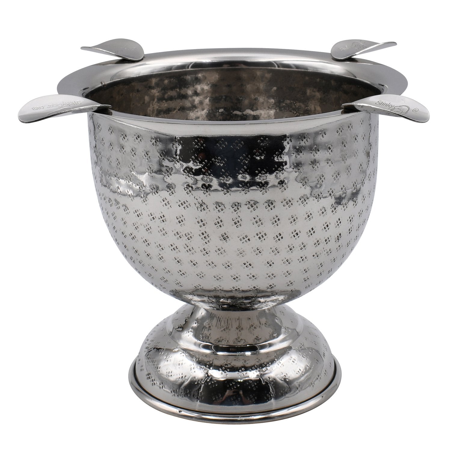 STINKY TALL ASHTRAY HAMMERED STAINLESS STEEL