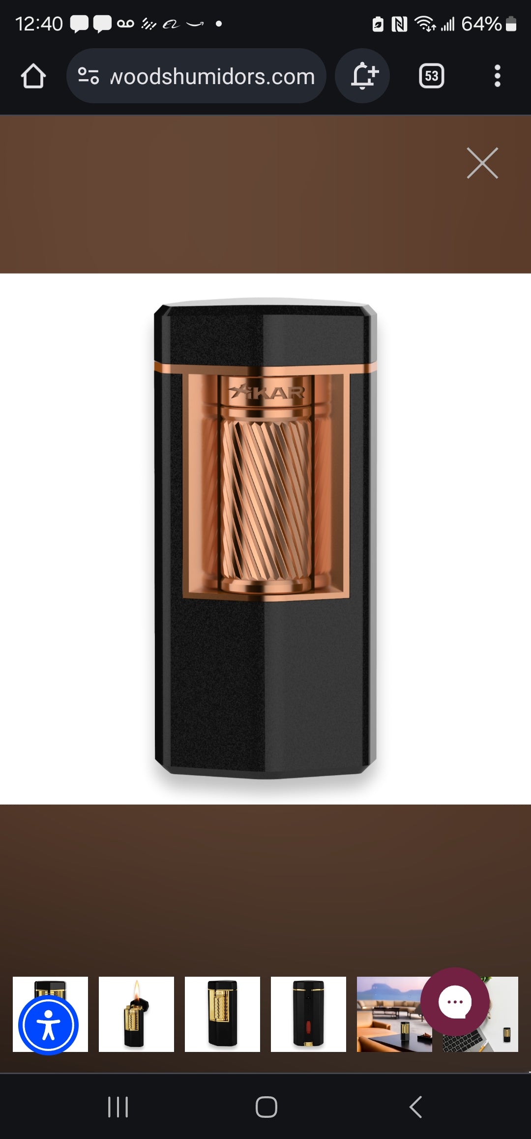 XIKAR MERIDIAN TRIPLE SOFT FLAME CIGAR LIGHTERS BLACK & ROSE GOLD